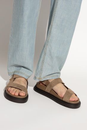 Fendi Suede Sandals, Mens, Brown