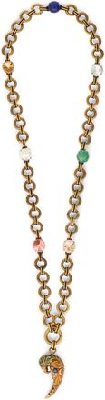 Etro paisley-parrot crystal necklace - Oro