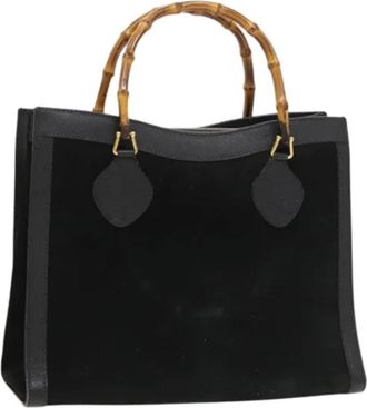 Gucci Pre-owned Suede gucci-bags - Dames - Vintage Shopper - Zwart - ONE Size - Leer - Vintage