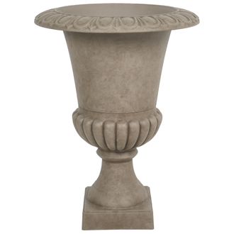 Beliani Maceta Alta De Mezcla De Piedra Tiesto De Jard&iacute;n Interior Exterior 47 X 60 Cm Gris Pardo Melos