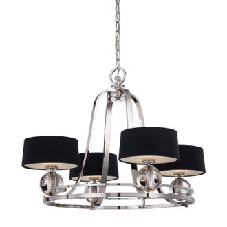 Loops 1 Bulb Chandelier Hanging Pendant LIght Imperial Silver LED G9 3.5W Bulb in Metallics