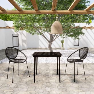 vidaXL Furniture Limited - Juego De Comedor Para Jard&iacute;n 3 Piezas Negro