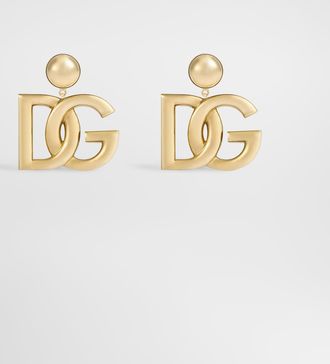 Dolce & Gabbana Clip-on Earrings With Dg Logo - Woman Bijoux Gold Metal Onesize