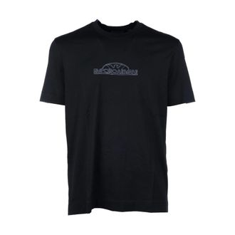 Emporio Armani Logo-embroidered Crew Neck T-shirt - male - Emporio Armani - T-Shirts - Black - 2XL - Tops
