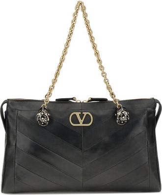 Valentino Garavani Black Panthea Large Shoulder Bag