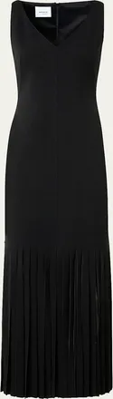 Akris Jersey Fringe-Hem Maxi Dress