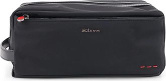 Kiton Toilettas - Heren - Toilettassen - Zwart - ONE Size - Leer - Tassen