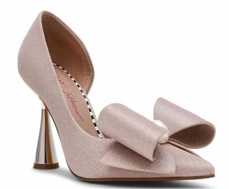Betsey Johnson Womens Kyliee Embellished Bow Pumps In Champagne