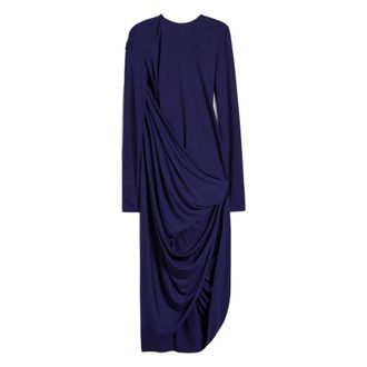 Sportmax Purple Jersey Dress with Slit