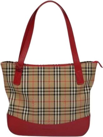 Burberry Pre-owned Tote Bags, female, Beige, Size: ONE SIZE Pre-owned Nova check tote