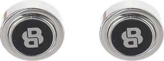 HUGO BOSS Ronde manchetknopen met omkeerbaar design - Heren - Accessoires - Zwart - Maat: ONE Size Zijde