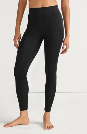 Lands End Silk Interlock Long Underwear Leggings Pants in Black at Nordstrom, Size Medium P