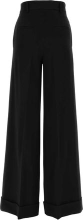 Moschino Womens Crepe Wide-Leg Trousers Black Viscose Elastane