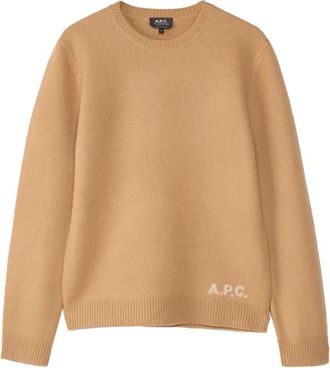A.P.C. Edward Jumper - Heren - Ronde hals truien - Bruin - XL - Wol - Truien & Vesten