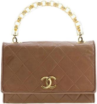 Chanel Pre-owned Vintage Handtas - Dames - Vintage Handtas - Bruin - ONE Size - Leer - Vintage