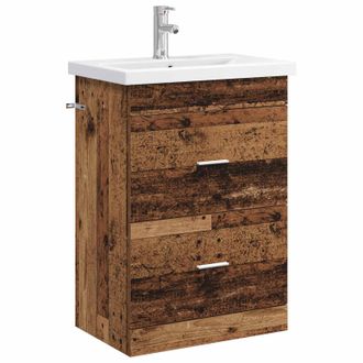 vidaXL Juego De Muebles De Ba&ntilde;o Madera Envejecida 61 X 40 X 84,5 Cm Vidaxl