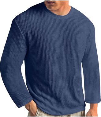 Generic Mens Jumpers Sale Clearance,Plain Crew Neck Sweatshirts Men No Hood Plain Solid Oversized Autumn Winter Work Long Sleeve Loose Fit Festival Pullover S