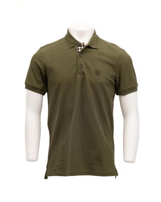 Burberry Olive Cotton Polo Mens Shirt