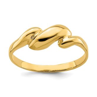 Diamond2Deal 14k Yellow Gold Curl-top Dome Ring