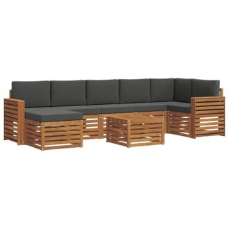 vidaXL Conjunto De Sof&aacute;s De Exterior 8 Pcs Natural Y Antracita Vidaxl
