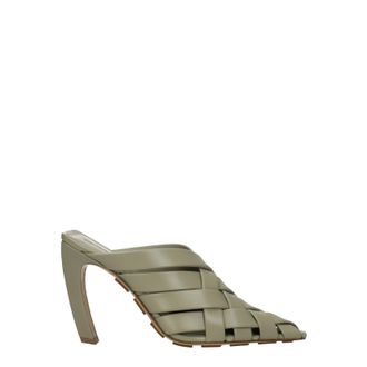 Bottega Veneta Sandalen Frauen Ledergrün/Travertin