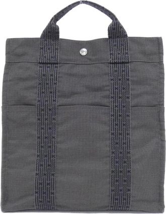 Herm&egrave;s Black Canvas Backpack (Pre-Owned)