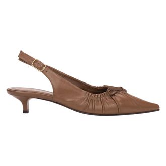 Estro & Luminara Bow-Detail Slingback Pumps - female - Estro - Pumps - Brown - 4 UK - Shoes