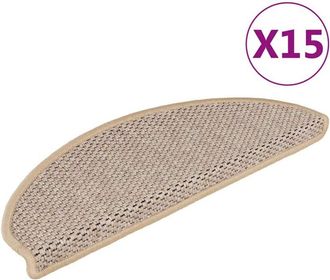 vidaXL Vidaxl - Alfombrilla Autoadhesiva Escalera Sisal 15 Uds Beige 65x21x4 Cm