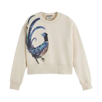 Scotch & Soda Dames, Sweatshirts & Hoodies, Beige, Maat: XL