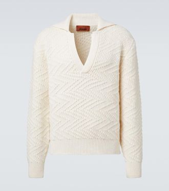 Missoni Zigzag wool-blend polo sweater