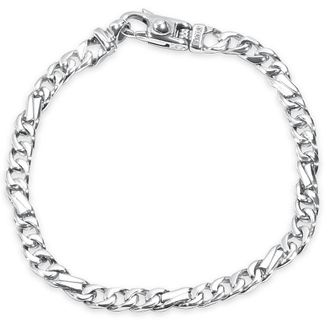 Pompeii3 Mens Figaro Link 14k Gold (19gram) or Platinum (30gram) 5.5mm Bracelet 8