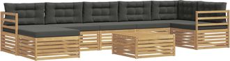 vidaXL Conjunto De Sof&aacute;s De Exterior 8 Uds. Blanco Y Antracita Vidaxl