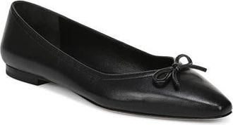 Veronica Beard Cailey Ballet Flat in Black Leather at Nordstrom, Size 9.5