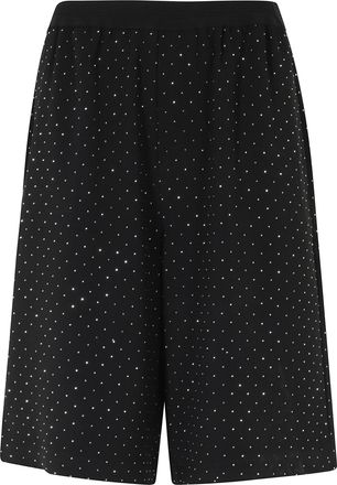 Essentiel Black Rhinestone High-Waisted Sport Shorts