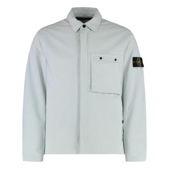 Stone Island Light Jackets, male, Blue, 3XL, Padded Nylon Jacket with Removable Logo