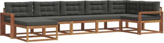 vidaXL Conjunto De Sof&aacute;s De Exterior 7 Uds. Natural Y Antracita Vidaxl