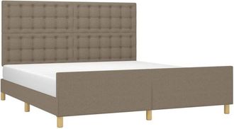vidaXL Cama Sin Colch&oacute;n Tela Gris Taupe 160x200 Cm Vidaxl