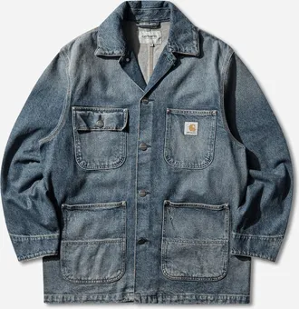Carhartt Work in Progress Men s Aden Chore Coat Blue (Grind Washed)