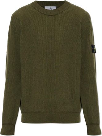 Stone Island Turtleneck Met Patch - Heren - Ronde hals truien - Groen - 2XL - Katoen - Truien & Vesten