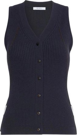 Max Mara Chaleco Fiorire - Tops - Mujer - Azul - L
