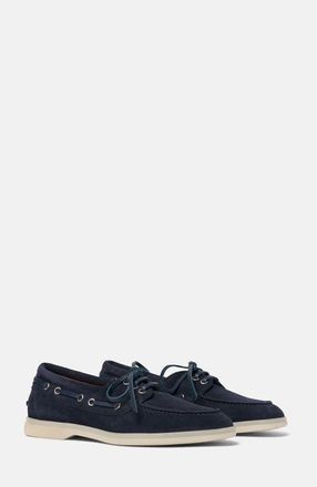 Scarosso Lia Boat Shoes in Blue - Suede at Nordstrom, Size 39.5