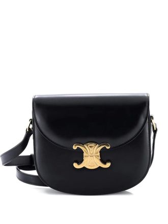 Celine Triomphe Besace Clea Flap Bag Leather shoulder bag - Black