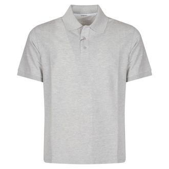 Saint Laurent Polo Shirts, male, Gray, Size: S Cassandre Polo