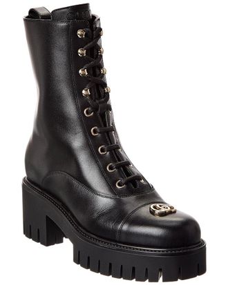 Gucci Lace-Up Leather Bootie