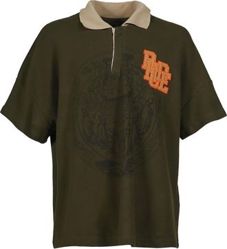 Rhude Polo con logo ricamato - Verde