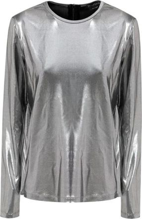 Tom Ford Zilver Metallic Long Sleeve Top - Dames - Longsleeves - Grijs - 3XS - Tops