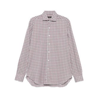 Barba Casual Shirts, male, Red, Size: 2XL Checked Pattern Button-Up Shirt