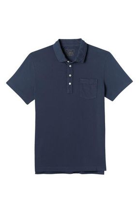 Billy Reid Pensacola Slim Fit Organic Cotton Pocket Polo in Navy at Nordstrom, Size Xx-Large