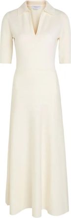 Gabriela Hearst V-neck midi dress - women - Virgin Wool/Silk - M - Neutrals