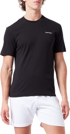 Calvin Klein Men Short-Sleeve T-Shirt Micro Logo Interlock Crew Neck, Black (Ck Black), M